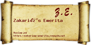 Zakariás Emerita névjegykártya